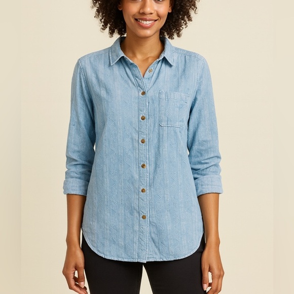 Anthropologie Tops - Pilcro | Blue button up shirt